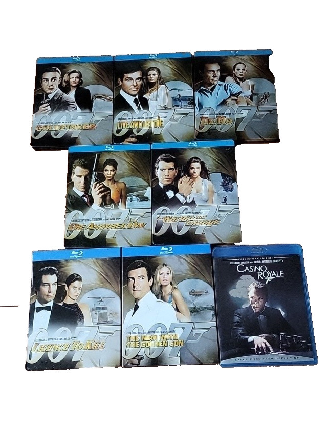 007 James Bond 8 Films, Trilingue. Blu-ray, 5 Tin 3 Plastic box