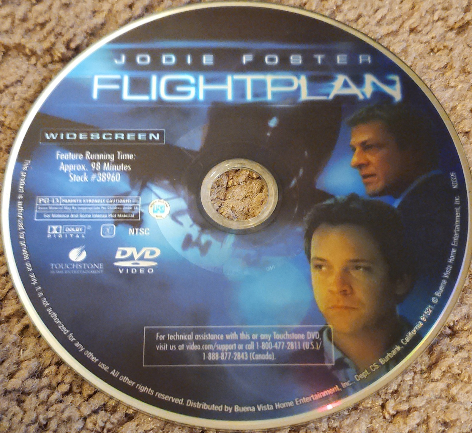 Touchstone Flightplan DVD Widescreen PG-13 Jodie Foster 98 Min NTSC