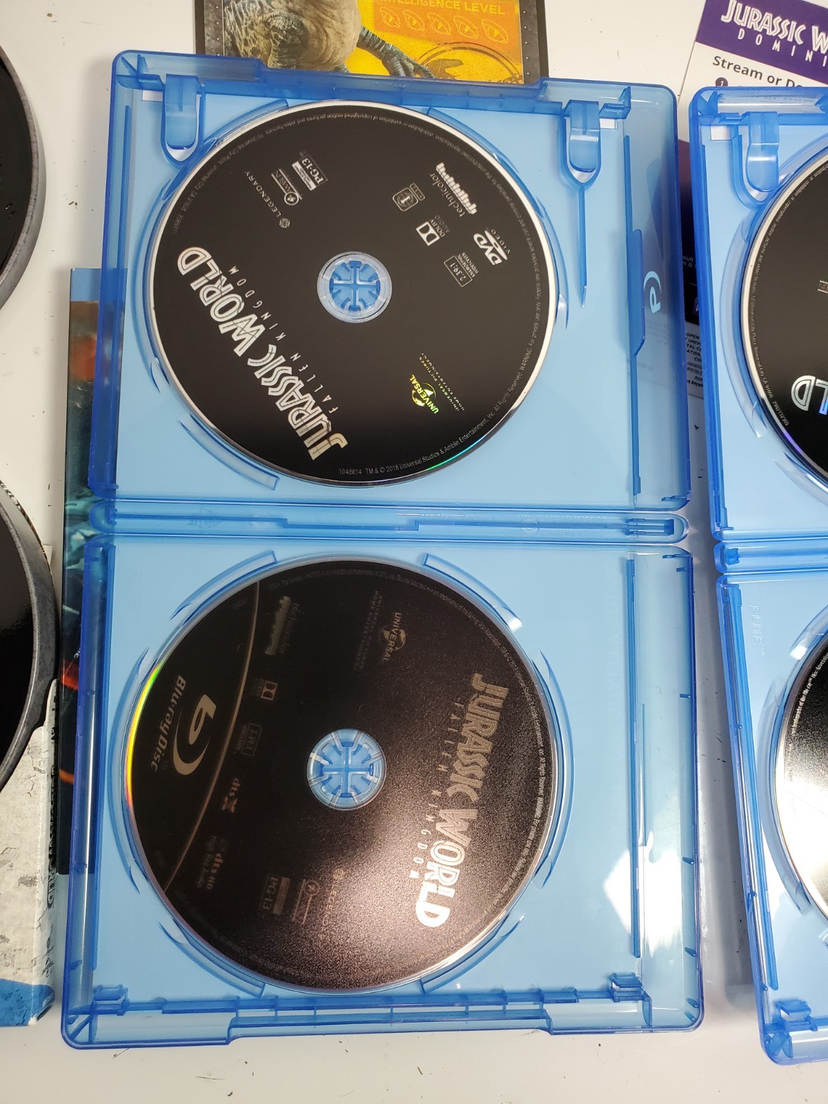 3 Jurassic World Blu Ray / DVD Movies Jurassic World, Fallen Kingdom, Dominion