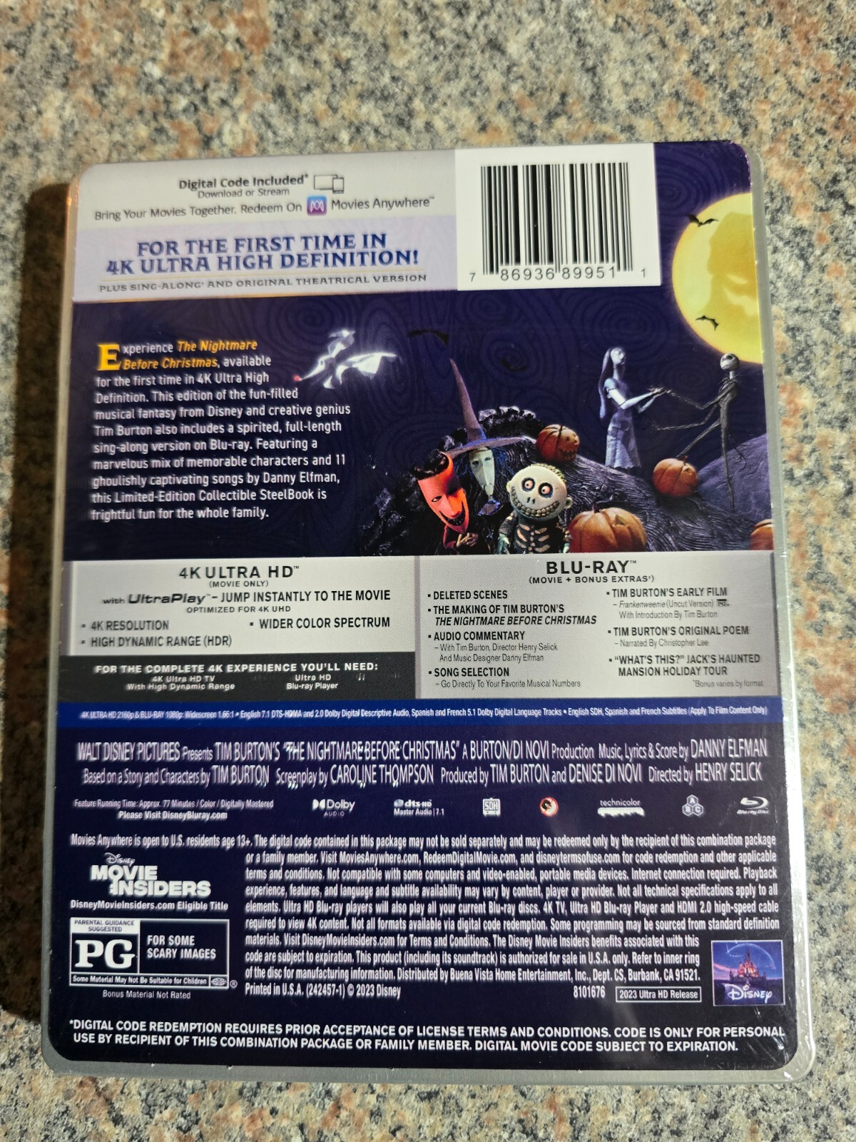 Tim Burton’s The Nightmare Before Christmas Disney 100 4K Steelbook – Sealed NEW