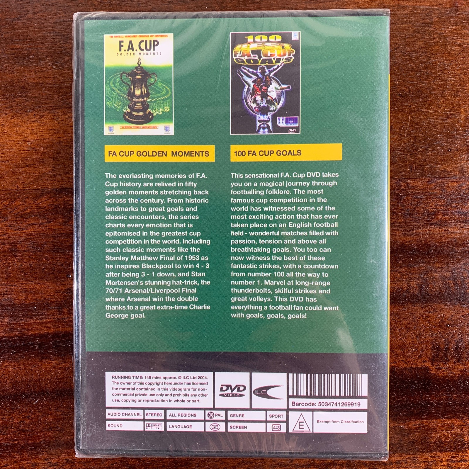 F.A. Cup Golden Moments / 100 F.A Cup Goals DVD New 2004 – 145 minutes Arsenal