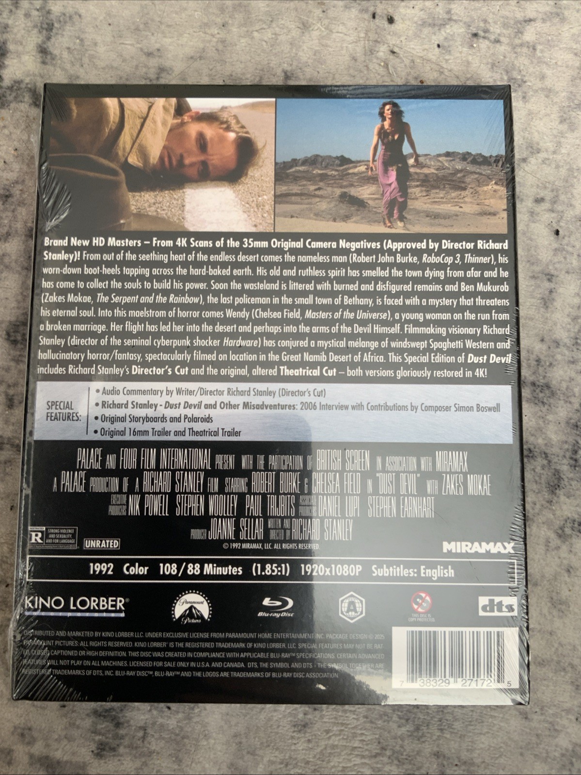 Dust Devil Blu Ray 4k Restoration, Original + Director’s Cut NEW SEALED *