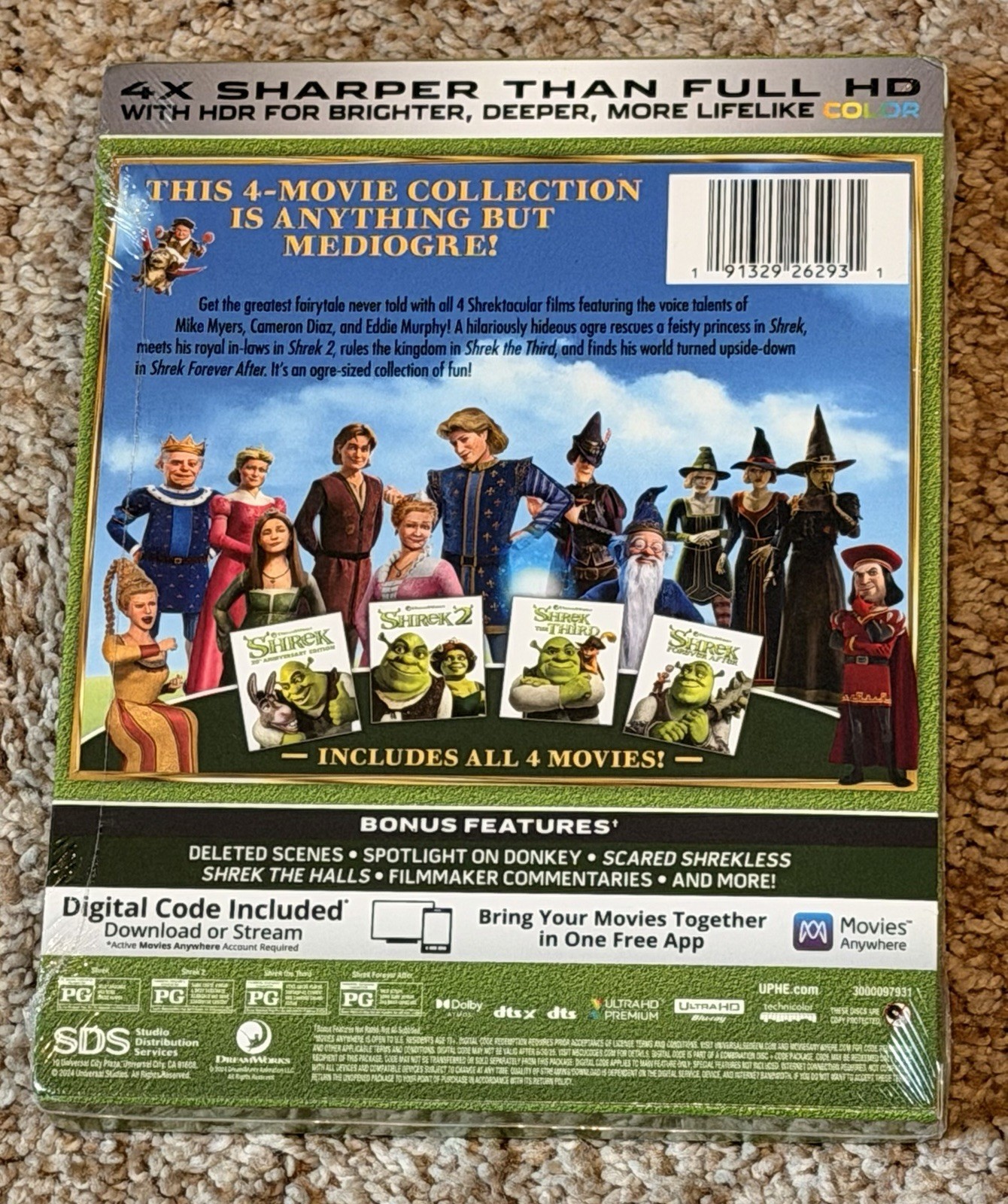 Shrek 4-Movie Collection (4K UHD + Digital) NEW/SEALED. Ships ASAP!