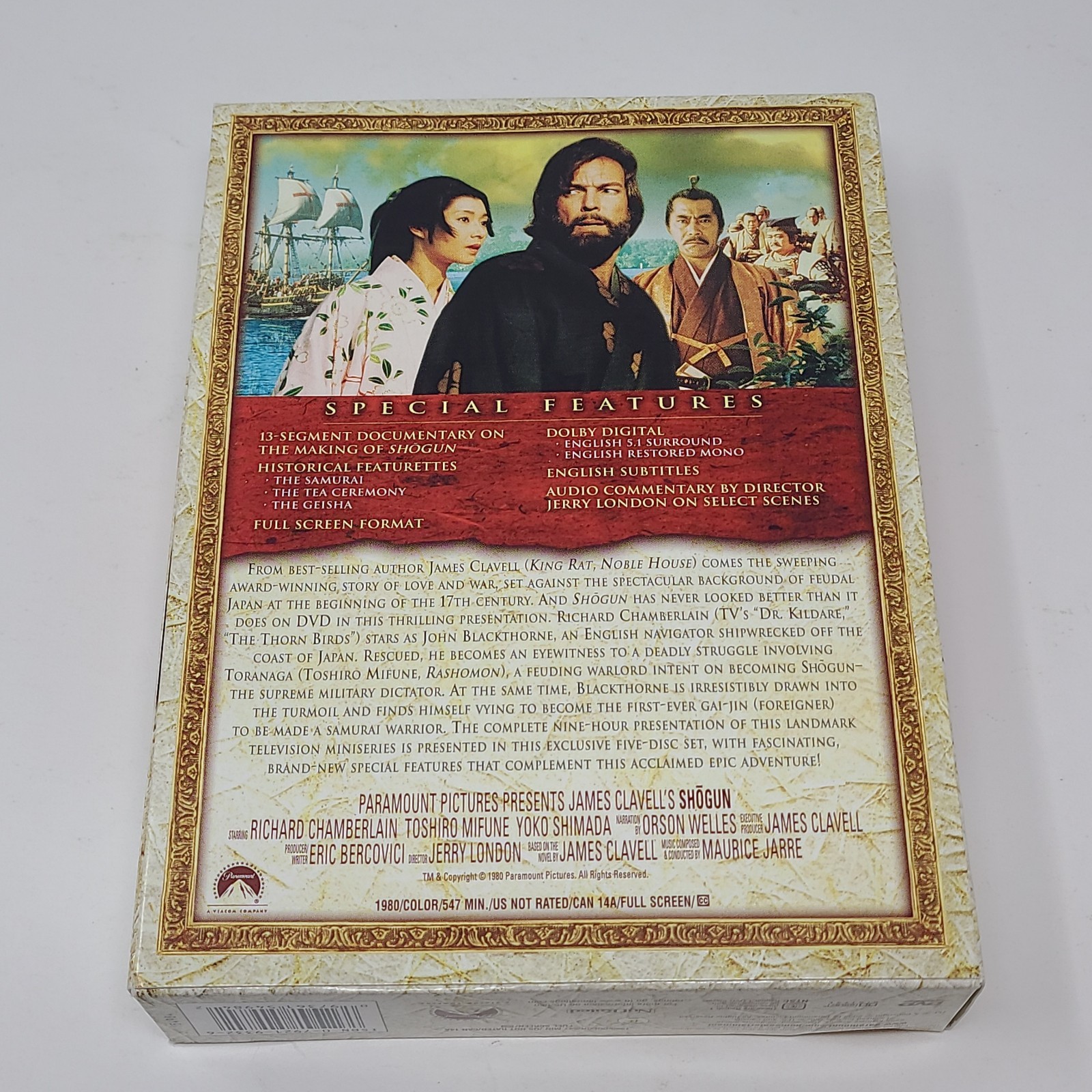 James Clavell’s Shogun TV Mini Series 5-Disc DVD Set 1980 OOP