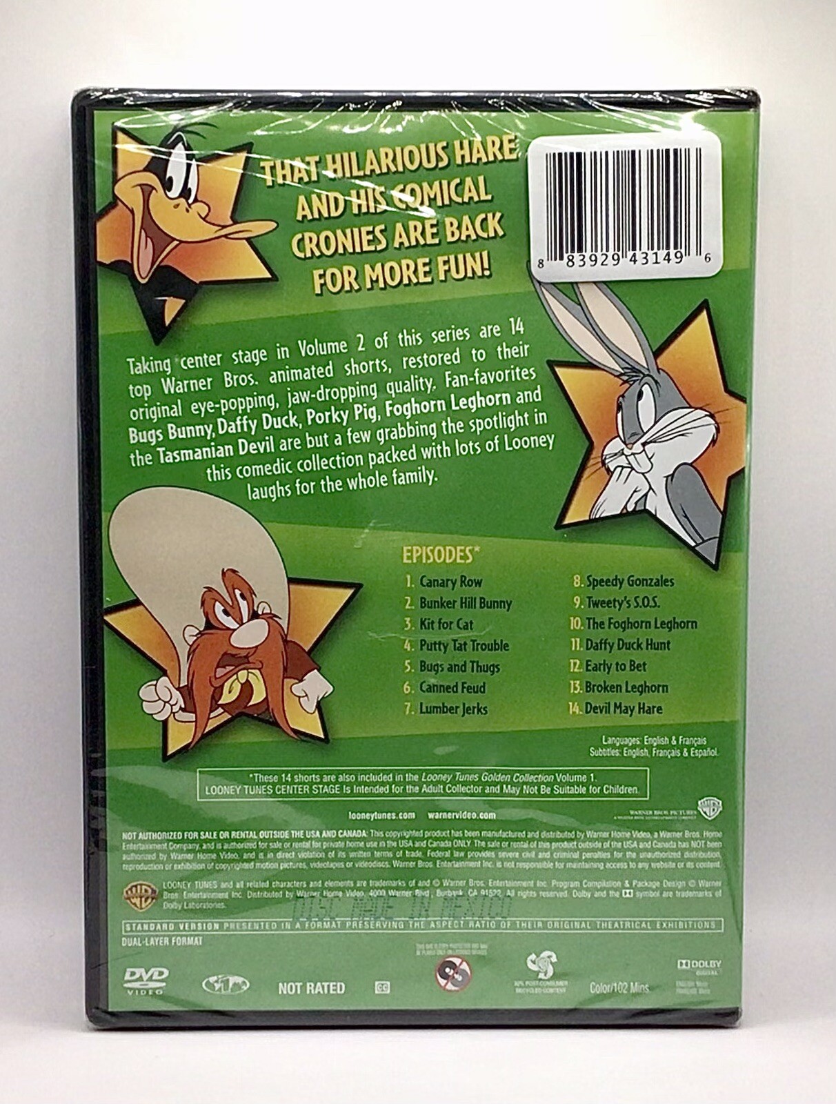Looney Tunes Center Stage 2 (DVD) 100+ Minutes! Sealed/Brand New ⭐ [B152]