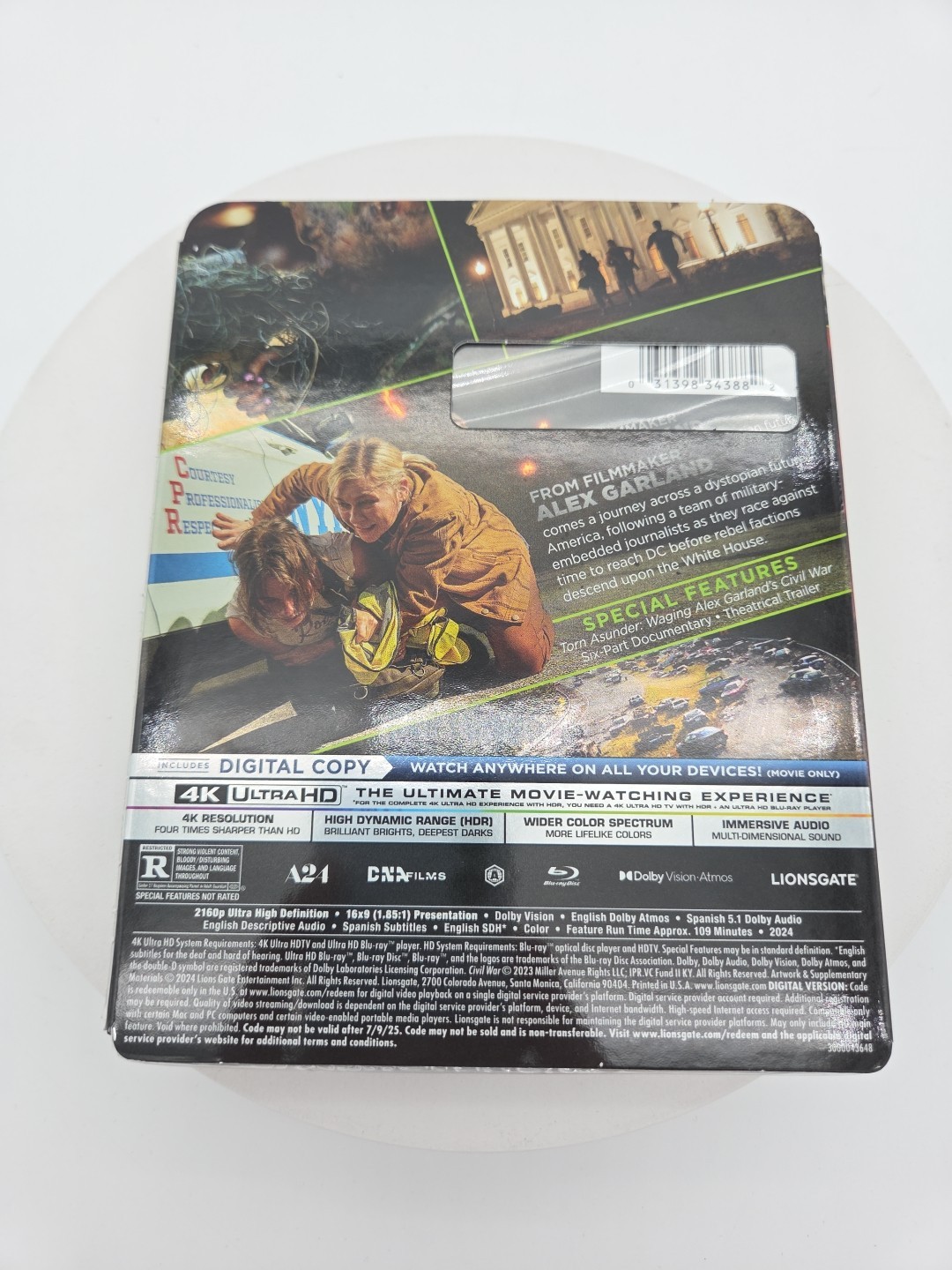 Civil War (4K Ultra HD, Blu-ray + Digital 2024) Alex Garland Film Slipcover New
