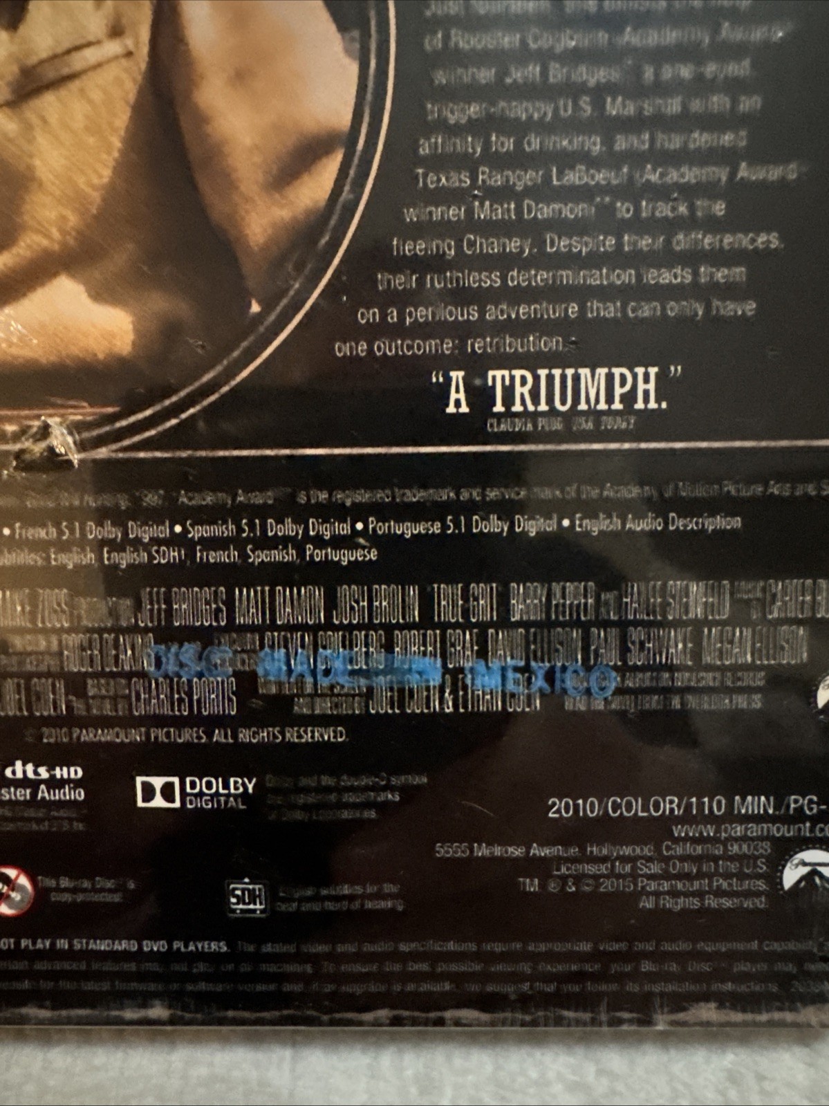 True Grit Metalpack/Steel Blu-ray Jeff Bridges, Matt Damon, Josh Brolin New