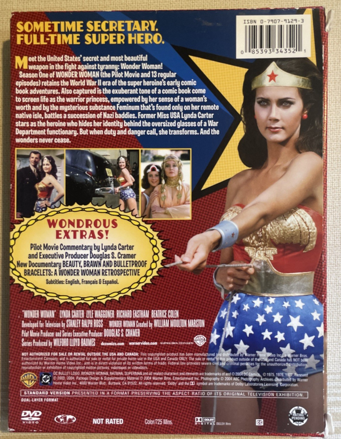 Wonder Woman Complete First Season 1 One 3-Disc DVD Box Set Lynda Carter 3521