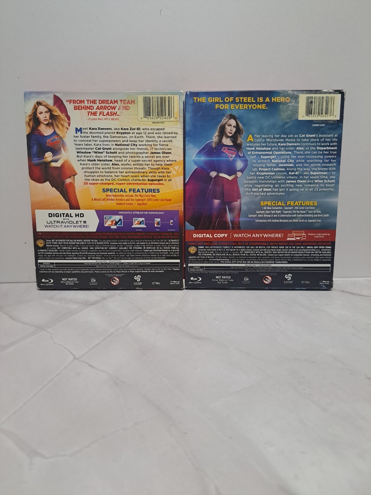 Supergirl The Complete First Season + The Complet Second Season Blu-ray Lot Of 2