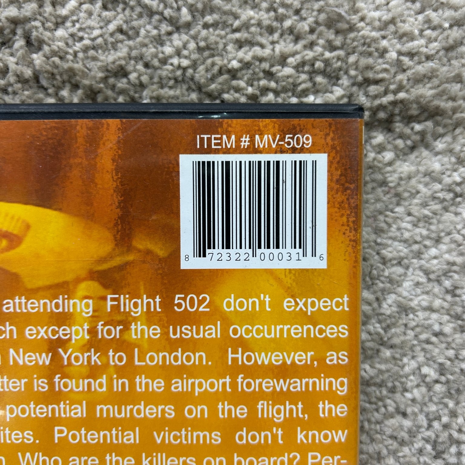 Murder on Flight 502 DVD 1975 Farrah Fawcett Sonny Bono Robert Stack Mystery
