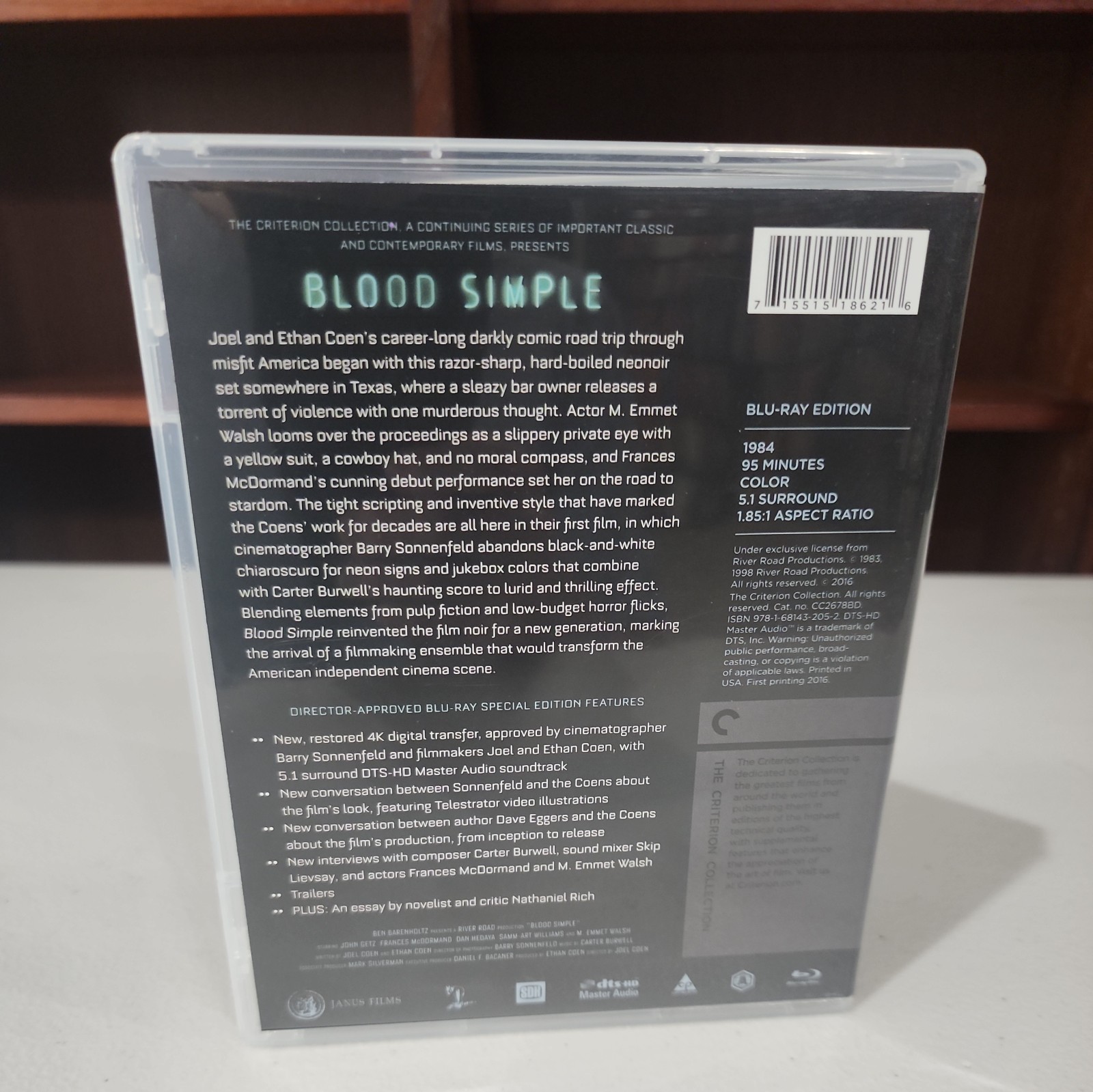 Blood Simple (Joel & Ethan Coen) (Criterion Collection Blu-ray) 1984