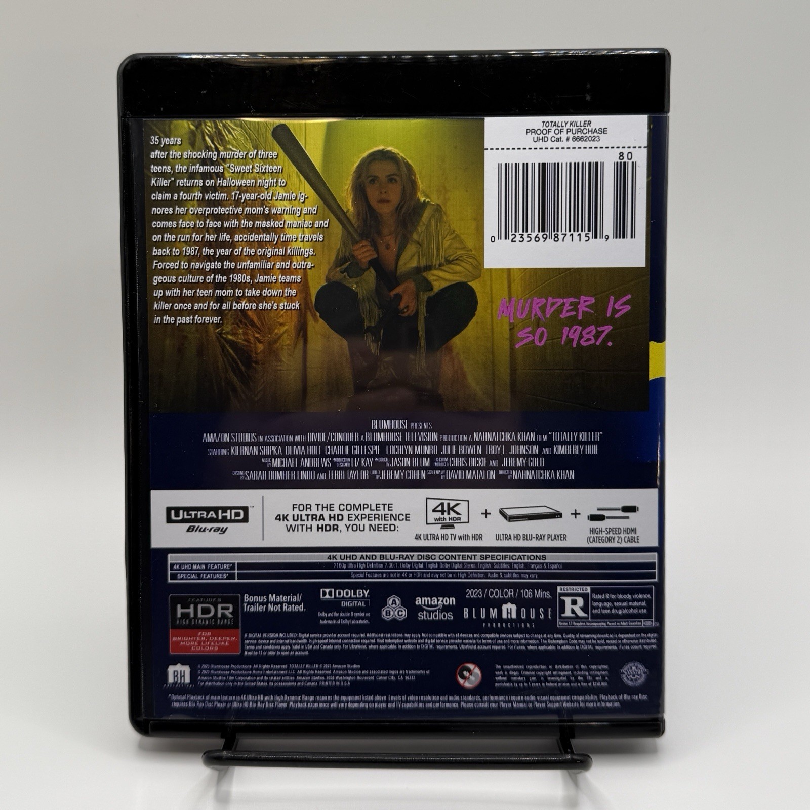 Totally Killer (2023) Region Free 4K UHD Blu-Ray Kiernan Shipka Slasher Horror