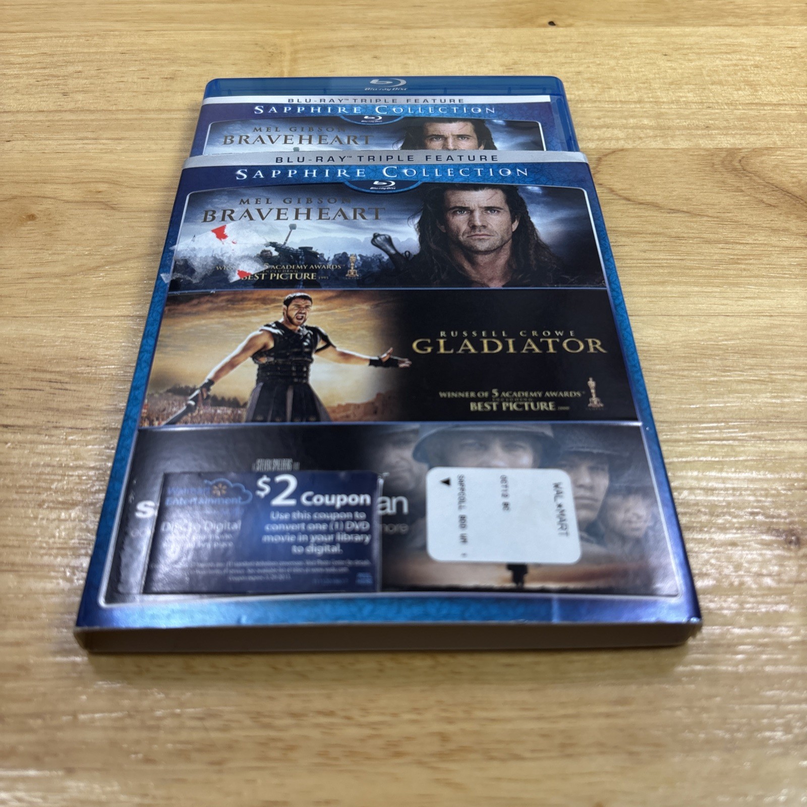 Sapphire Collection – Gladiator Braveheart (Blu-ray, 2012, 3 Disc) Slipcover