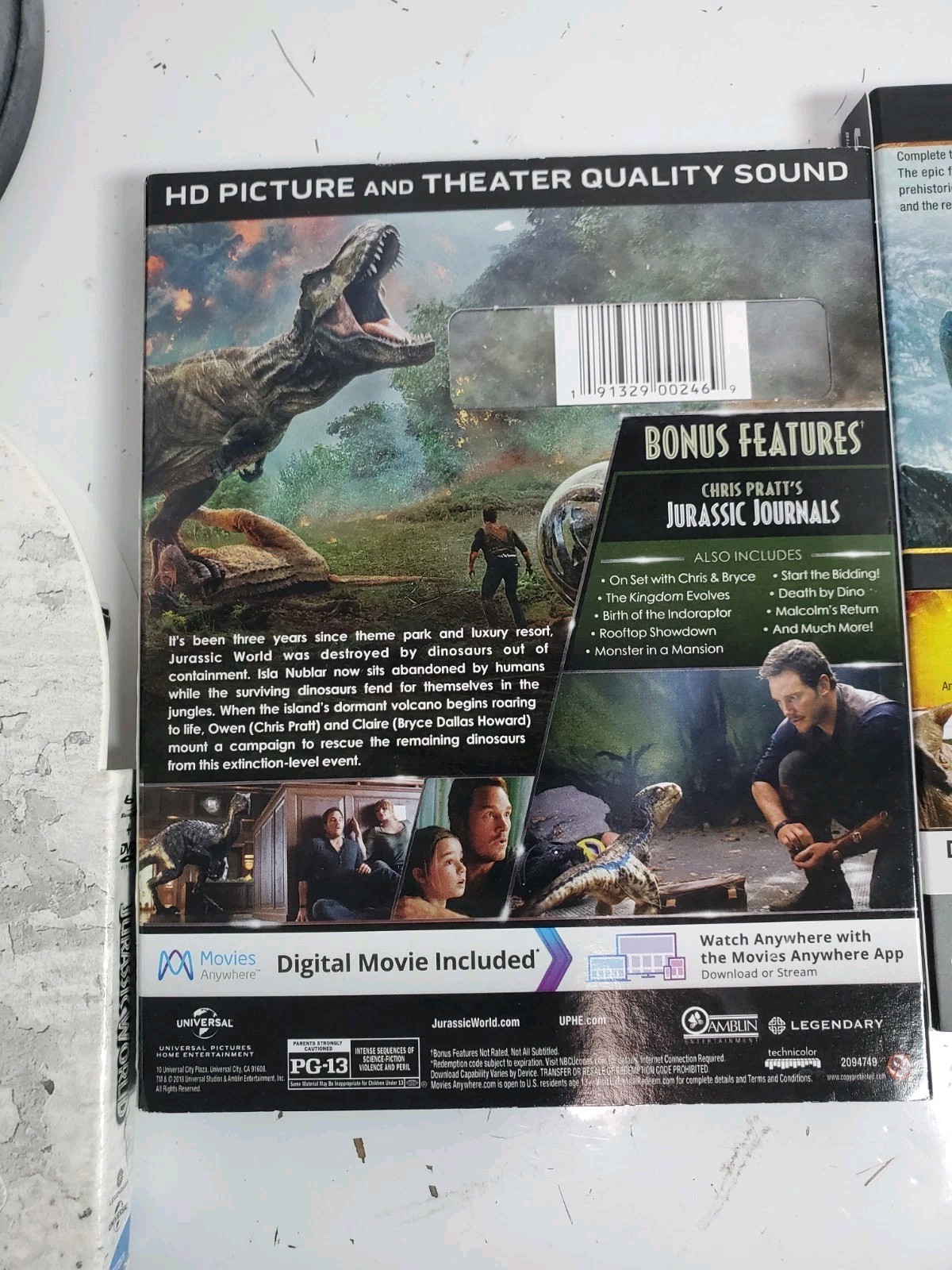 3 Jurassic World Blu Ray / DVD Movies Jurassic World, Fallen Kingdom, Dominion