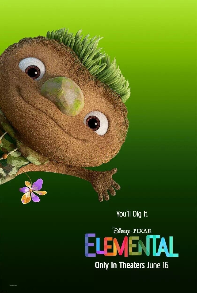 Disney Pixar Elemental DVD 2023 w/Set of 4 Double Sided 27×40 Character Posters