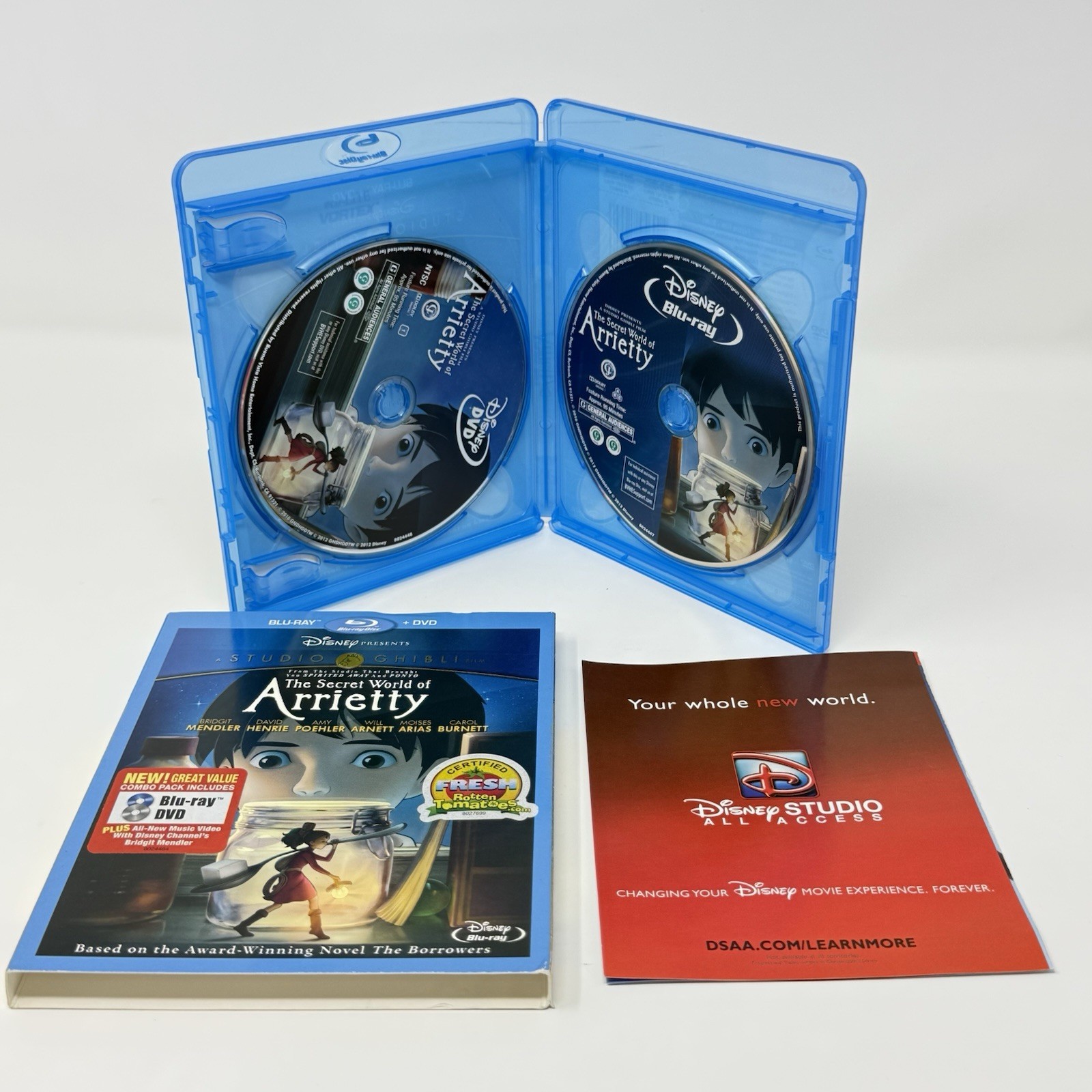 Studio Ghibli Blu Ray DVD Movie Lot of 4 Ponyo Arrietty Castle Whisper