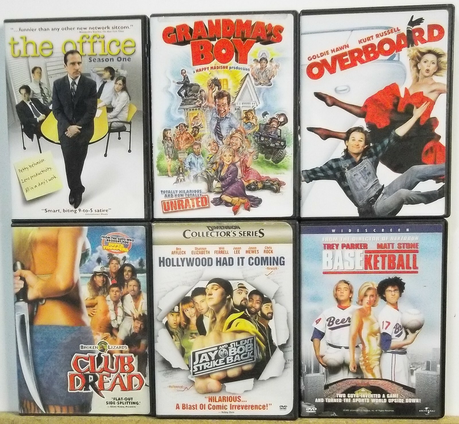 6 COMEDY HUMOR SATIRE DVD movies Lot #M502 FREE US S/H Goldie Hawn Affleck more