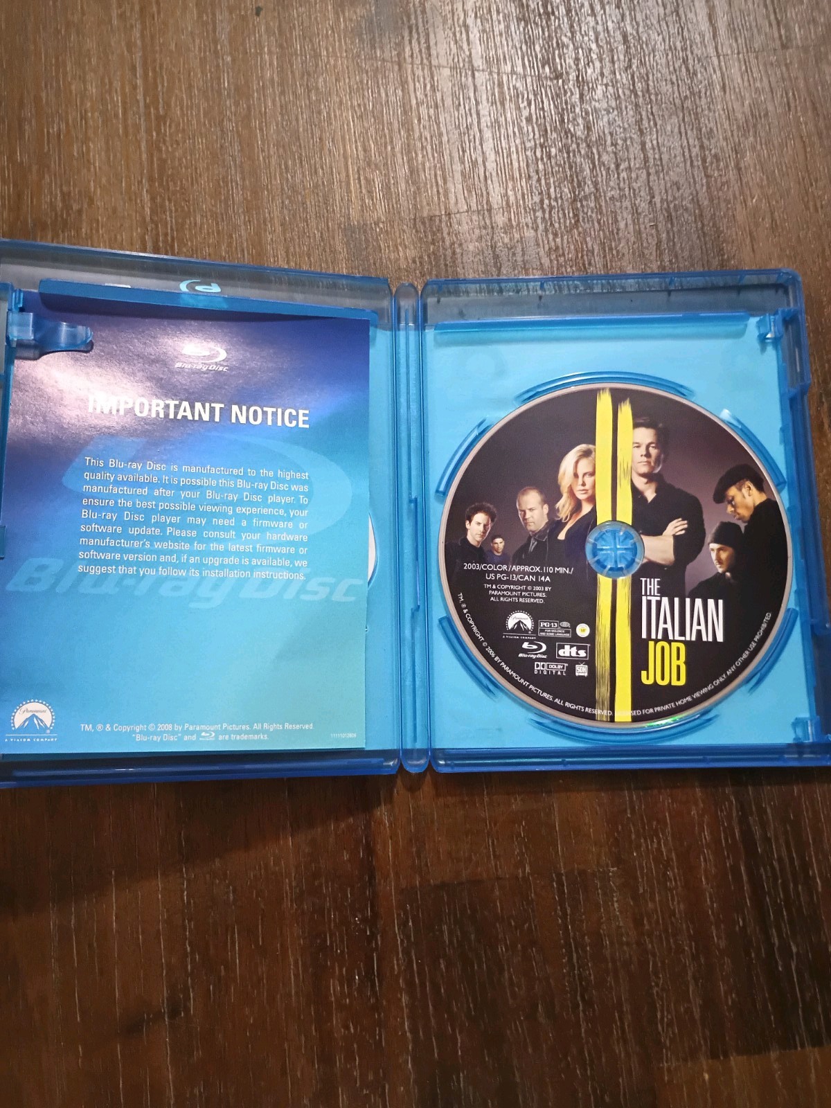 Paramount The Italian Job (2003) Blu-ray PG-13 110 min Wahlberg Deleted Scenes