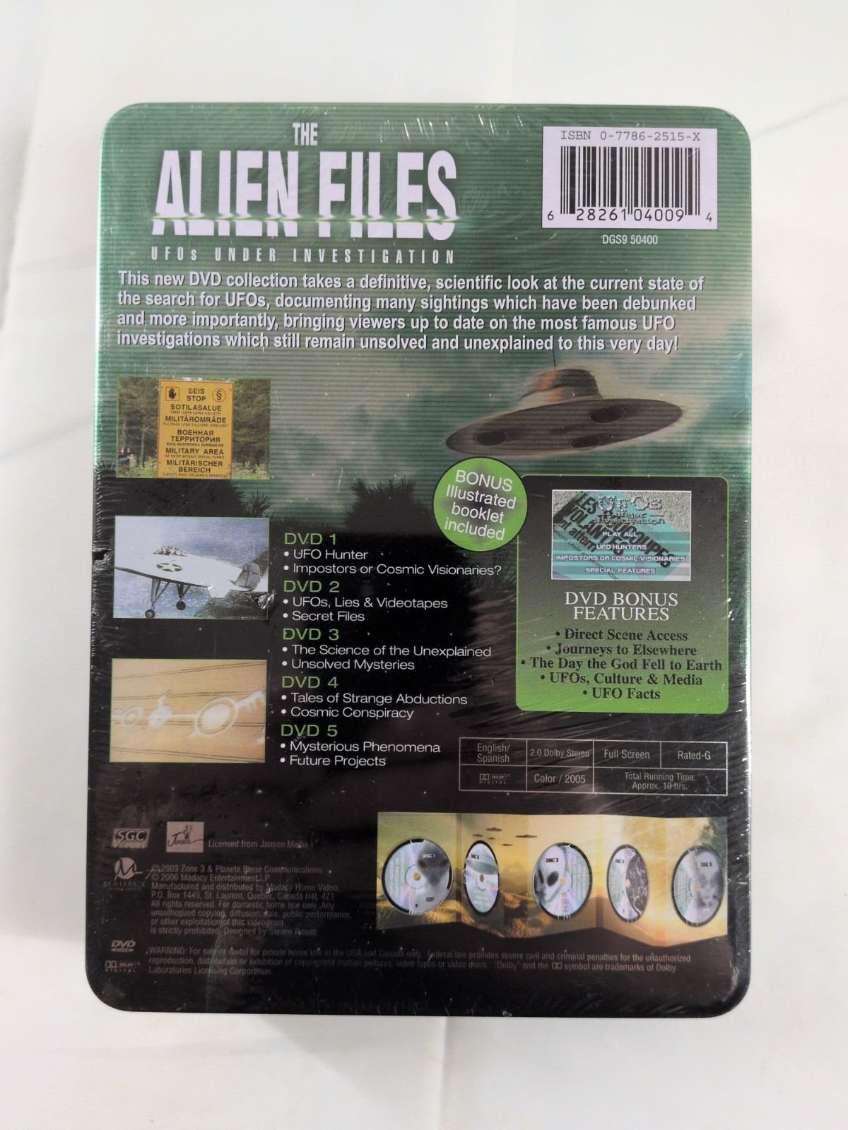 The Alien Files: UFOs Under Investigation (DVD 5-Disc Set, Tin Case, 2006) NEW