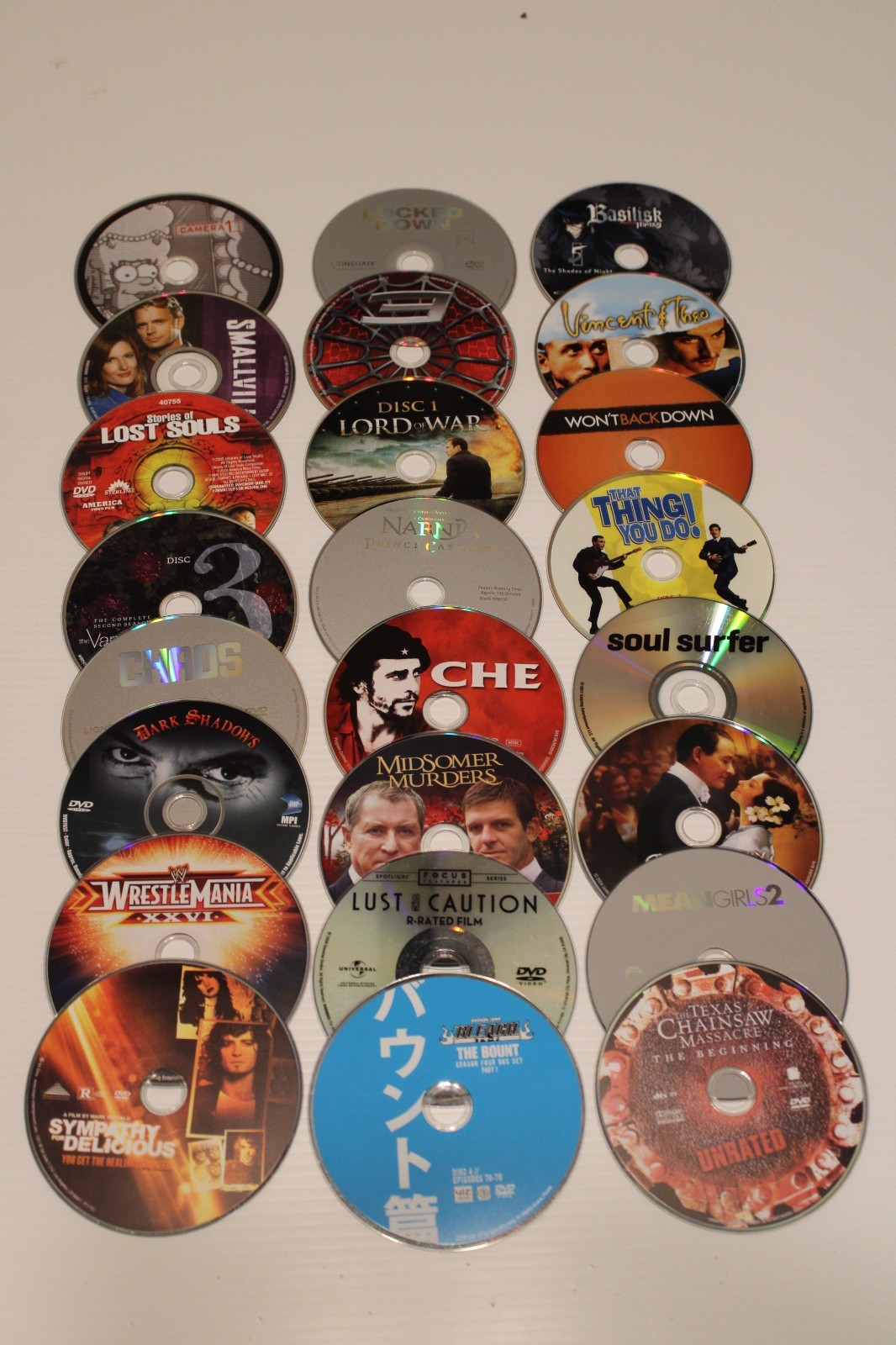 Bulk DVD Lot of 250 DISC ONLY Movies, Shows, Series, Childrens, Horror Mixed Lot