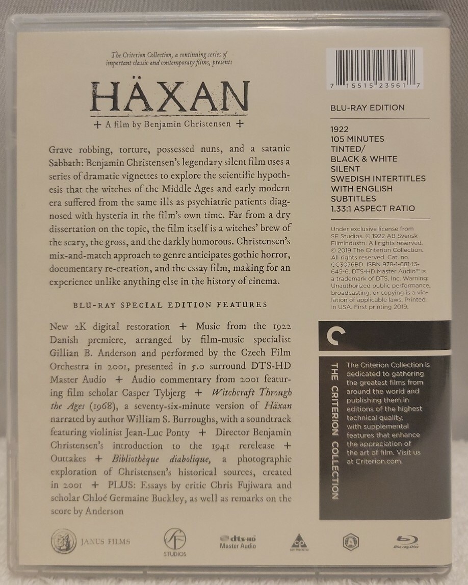 Häxan: Witchcraft Through the Ages (Criterion Collection) (Blu-ray, 1922)LikeNew