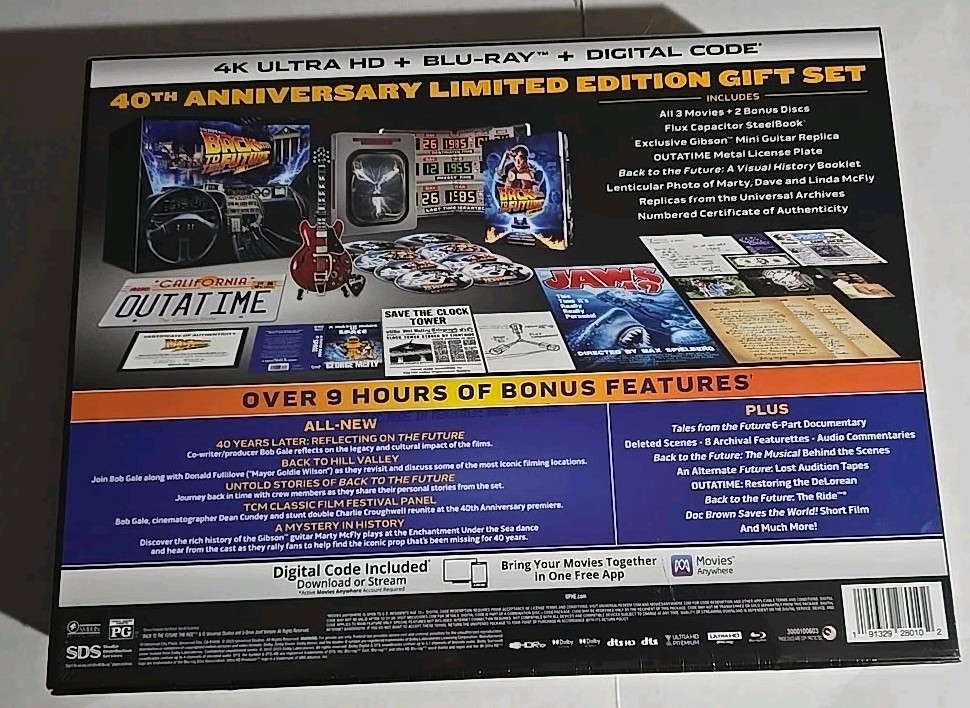 Back to the Future 40th Anniversary 4K+Digital Trilogy Steelbook Giftset IN HAND