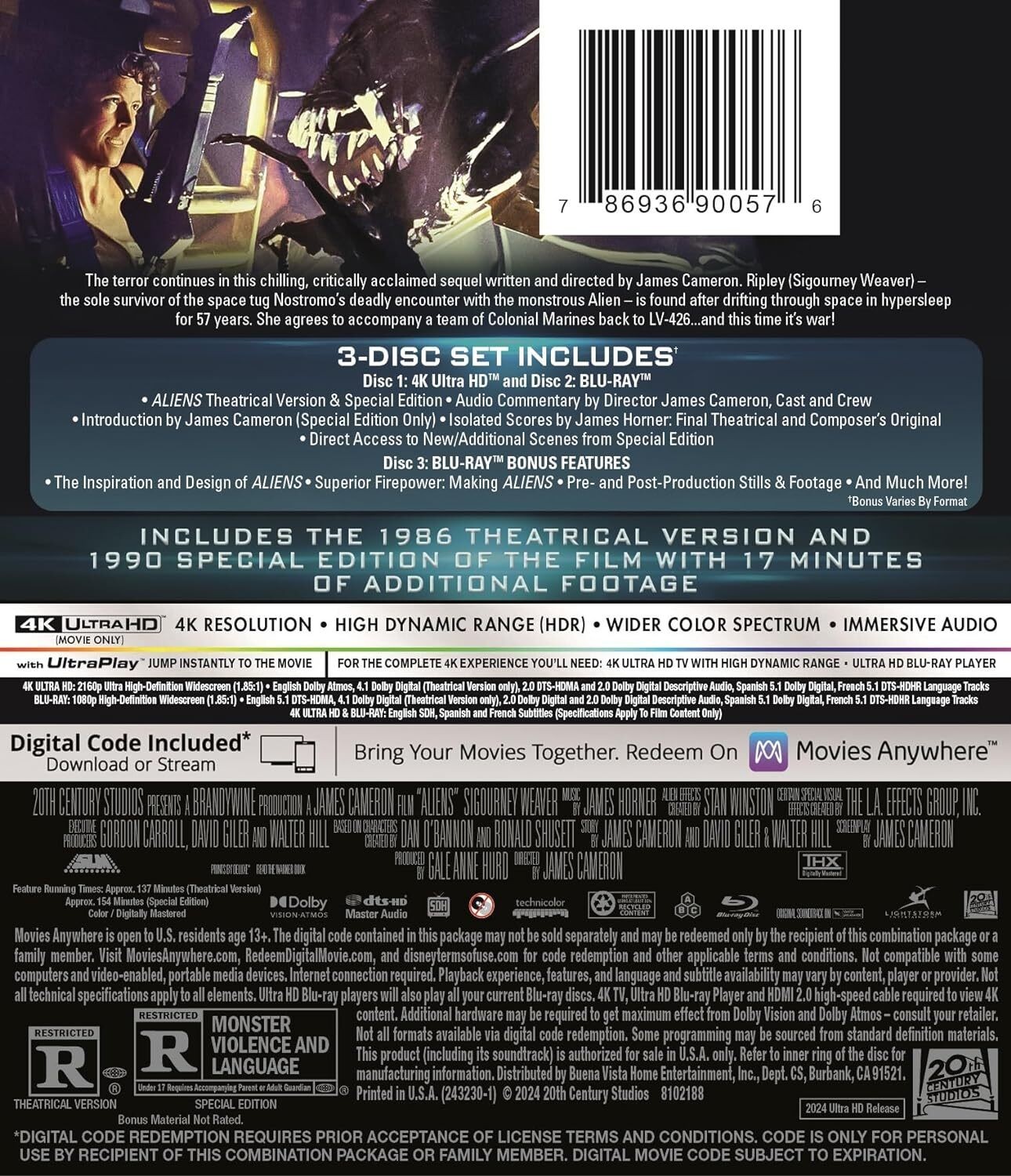 Aliens (4K UHD / Blu-ray + Digital) NEW