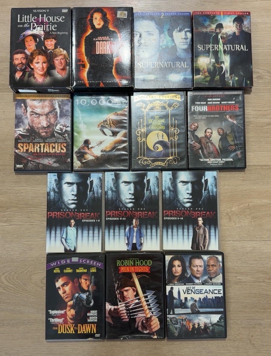 DVD Movie & TV Series Lot Supernatural Prison Break Dark Angel Spartacus 14