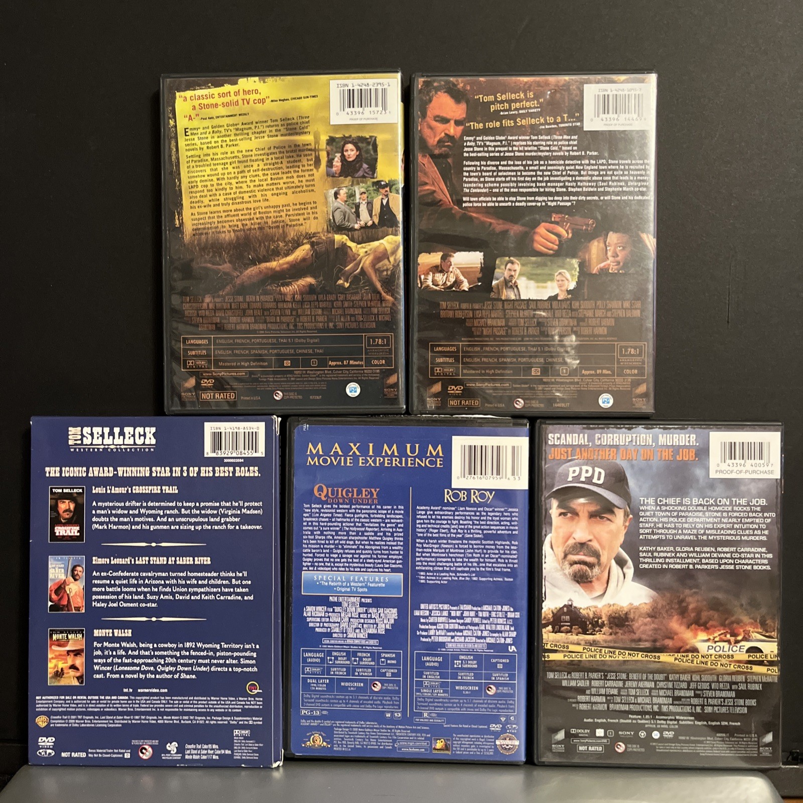 TOM SELLECK 7 movies w bonus Rob Roy 5 DVD LOT Like New