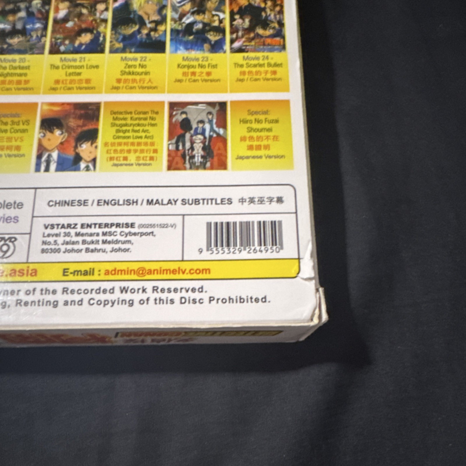 Detective Conan Movie Collection Box Set DVD 29 Movies Chinese English Malay Vs…