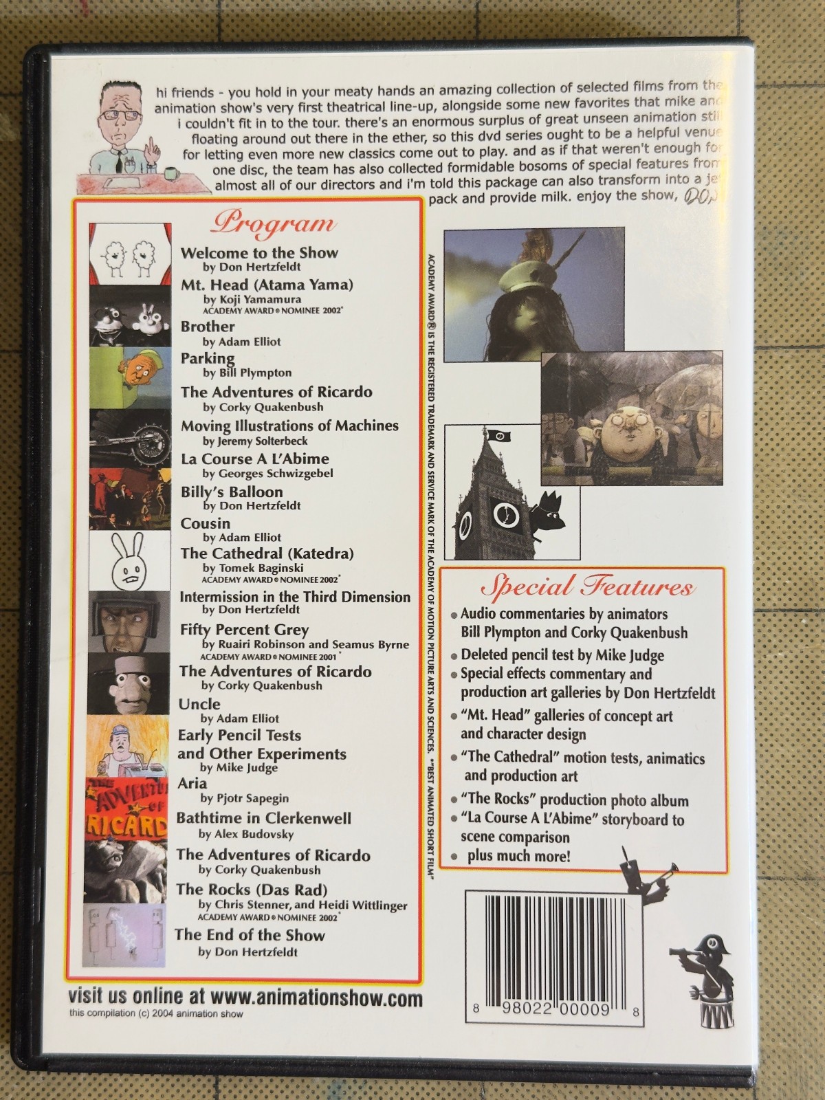 The Animation Show – Volume One (DVD) Mike Judge, Don Hertzfeldt Animated Shorts