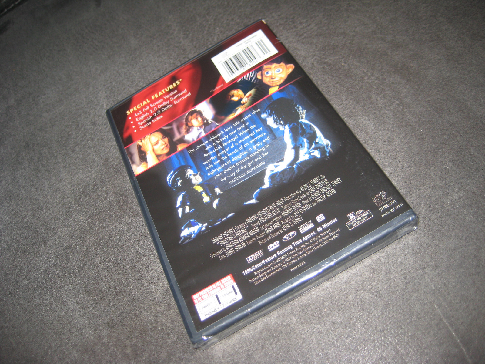 PINOCCHIO’S REVENGE – (DVD 2005) BRAND NEW – RATED R – FULL SCREEN – HORROR