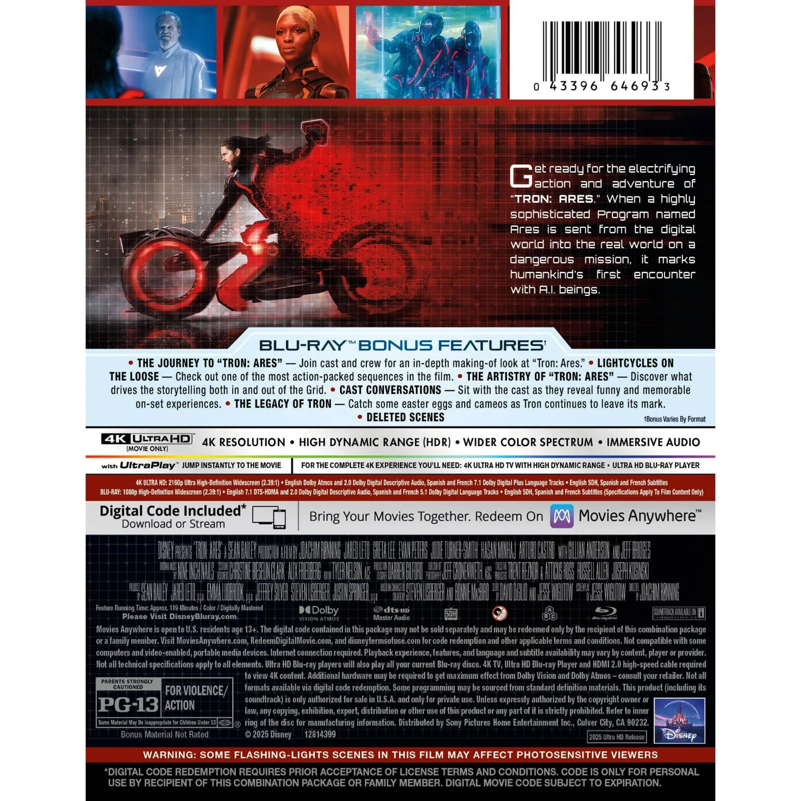 Hoppers 4K & Tron Ares 4K & Tron Legacy 4K & Tron 4K (4x DISNEY STEELBOOK)