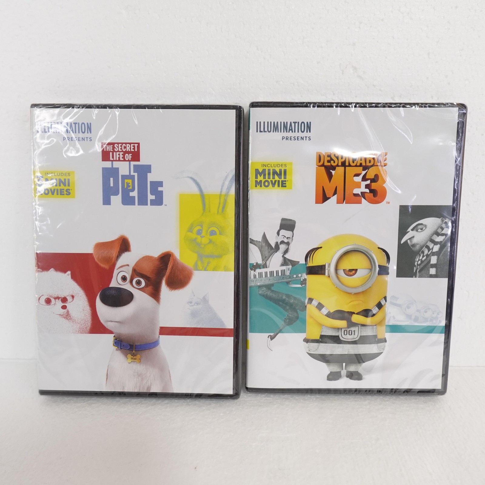 Despicable Me 3 + Secret Life of Pets DVD Set New Sealed Animation Family Movie