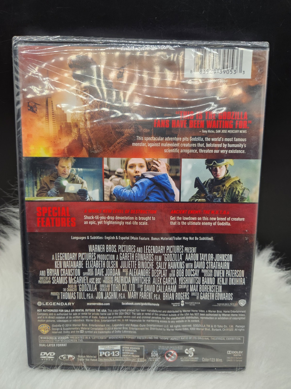 Godzilla DVD 2014 Bryan Cranston Gareth Edwards Action Sci-Fi Monster Film