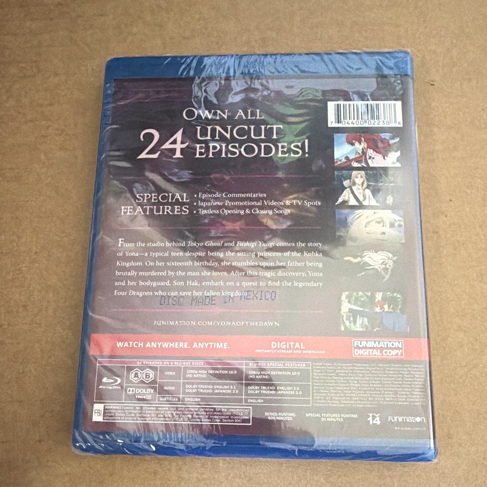 SEALED! Funimation Yona of the Dawn Complete Series Essentials Blu-ray+Digital