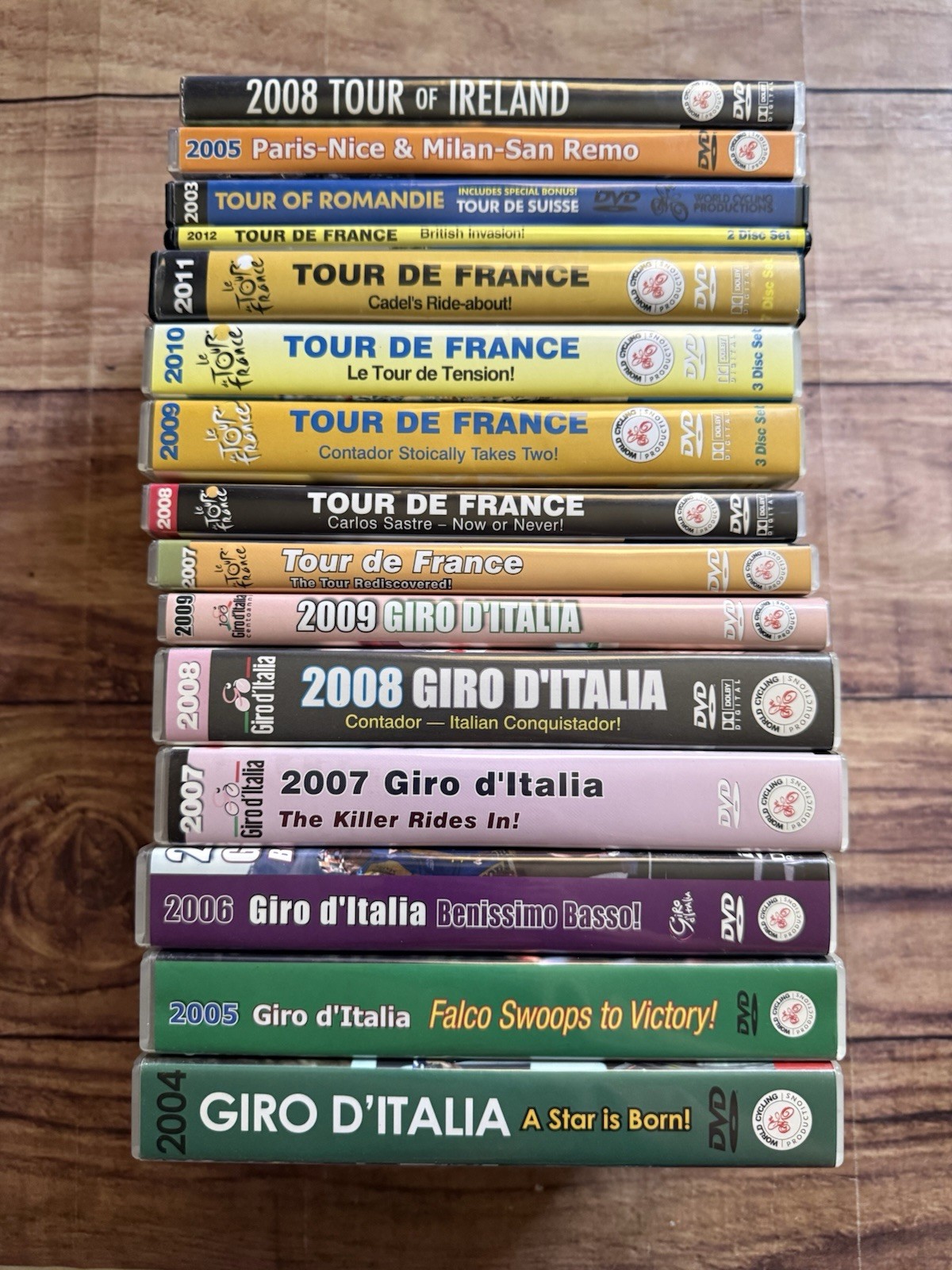 World Cycling Productions DVD Lot O 15 Giro D’Italia Tour De France 2000s Tested