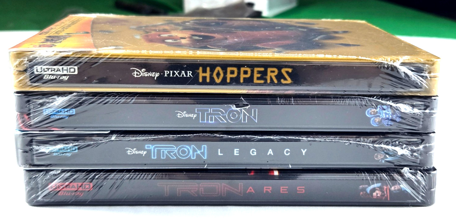 Hoppers 4K & Tron Ares 4K & Tron Legacy 4K & Tron 4K (4x DISNEY STEELBOOK)