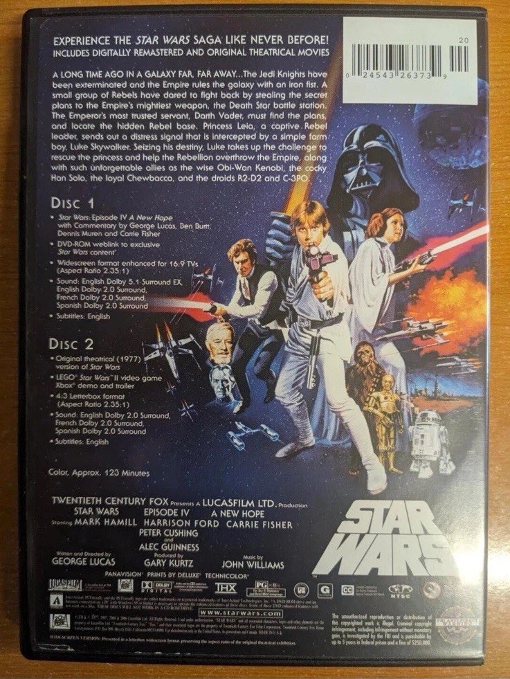 Star Wars Limited Edition Original Theatrical Trilogy 6 DVD SET NO COUNTERFEITS