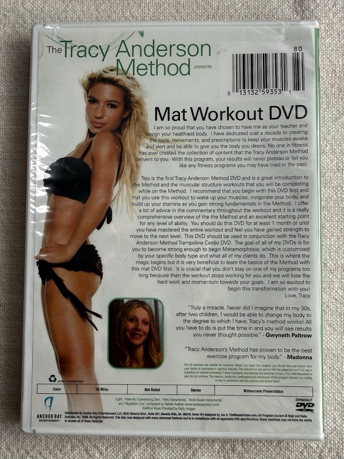 Tracy Anderson Method Mat Workout DVD 60 Min Total Body Fitness New Sealed