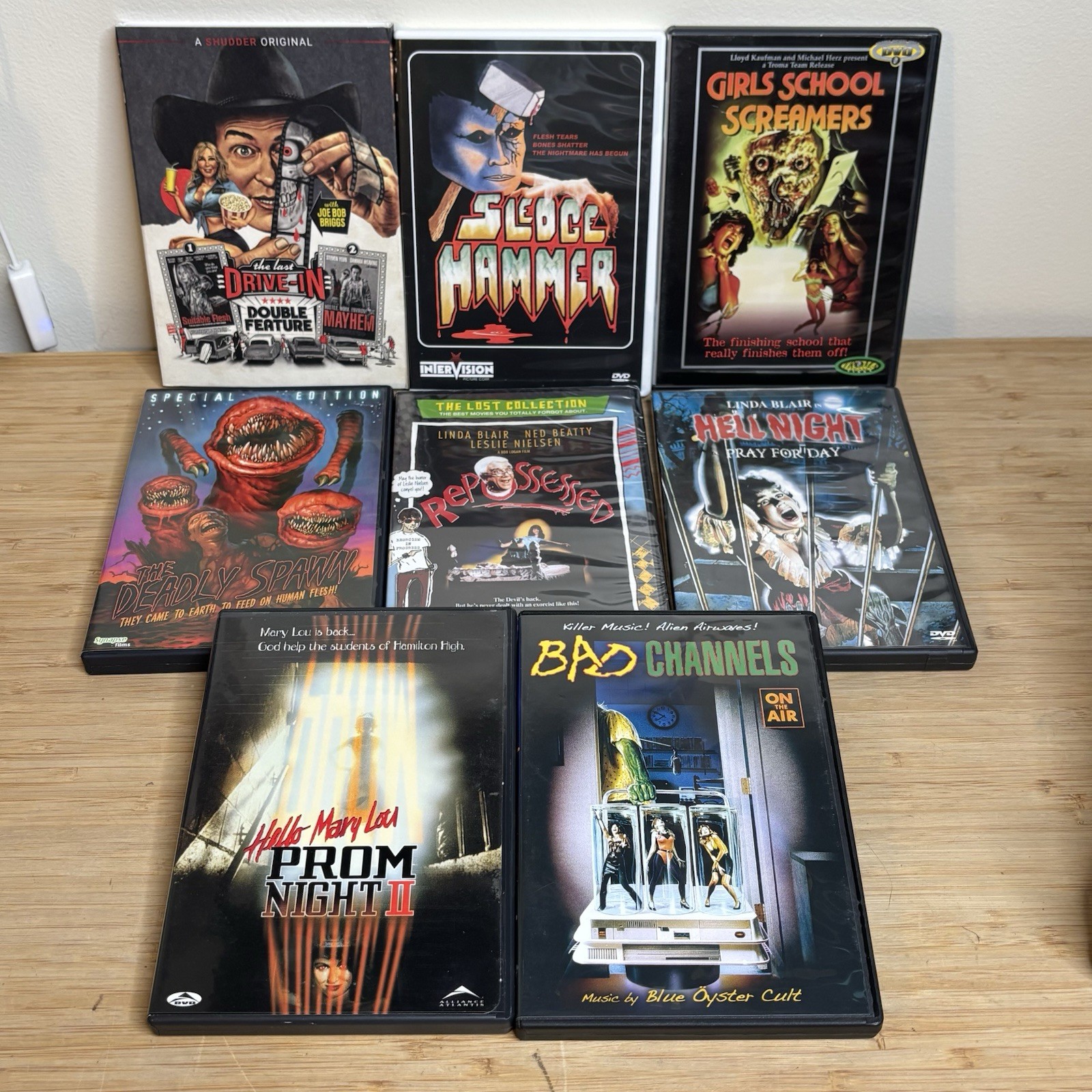 Horror DVD Lot – Troma Hell Night Sledgehammer Deadly Spawn Bad Channels Toxie