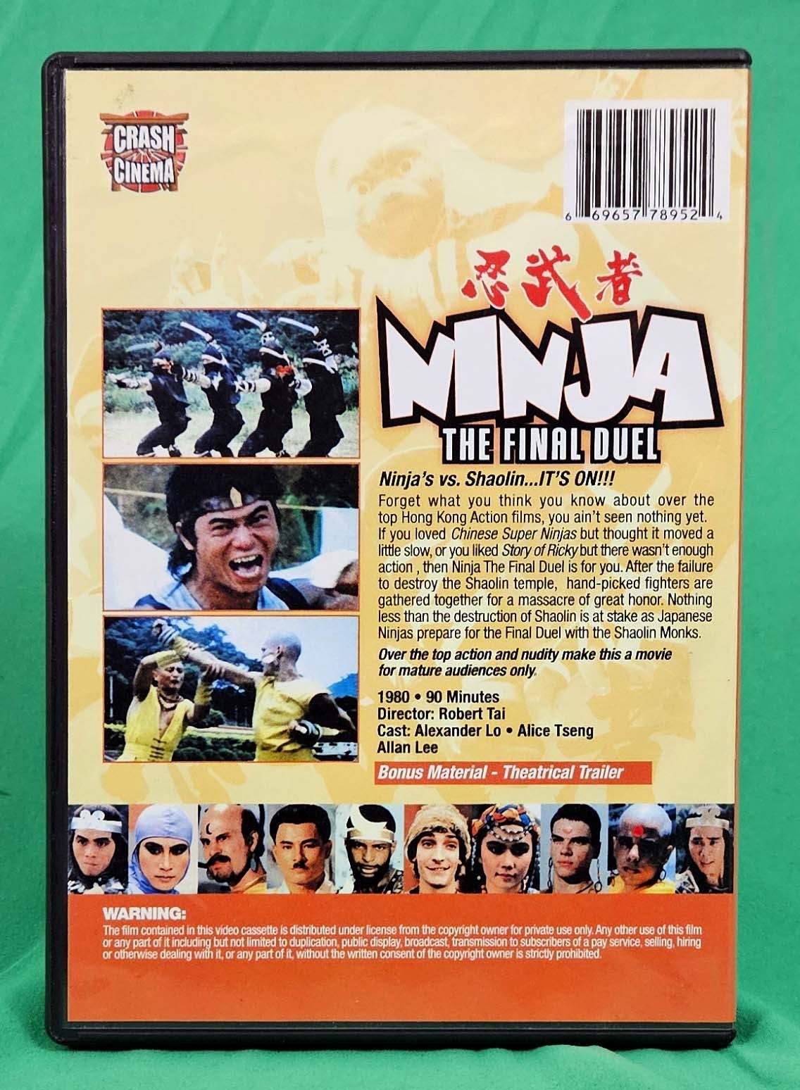 NINJA THE FINAL DUEL, 1986 All-Region Taiwan Martial Film DVD, English Dub 忍者在中國