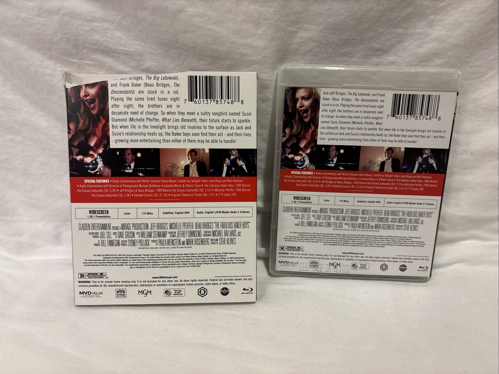 THE FABULOUS BAKER BOYS Blu-ray MVD Visual, Steve Kloves, Michelle Pfeiffer Read