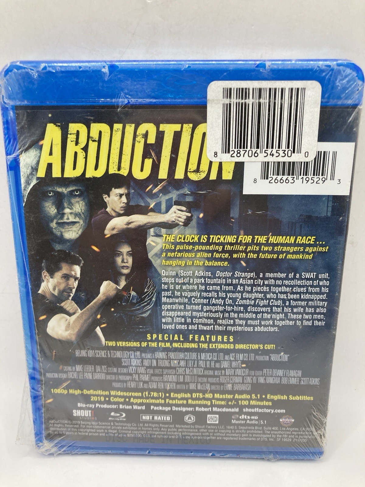 2019 NEW Abduction Blu Ray Scott Adkins Andy On 100 Minutes