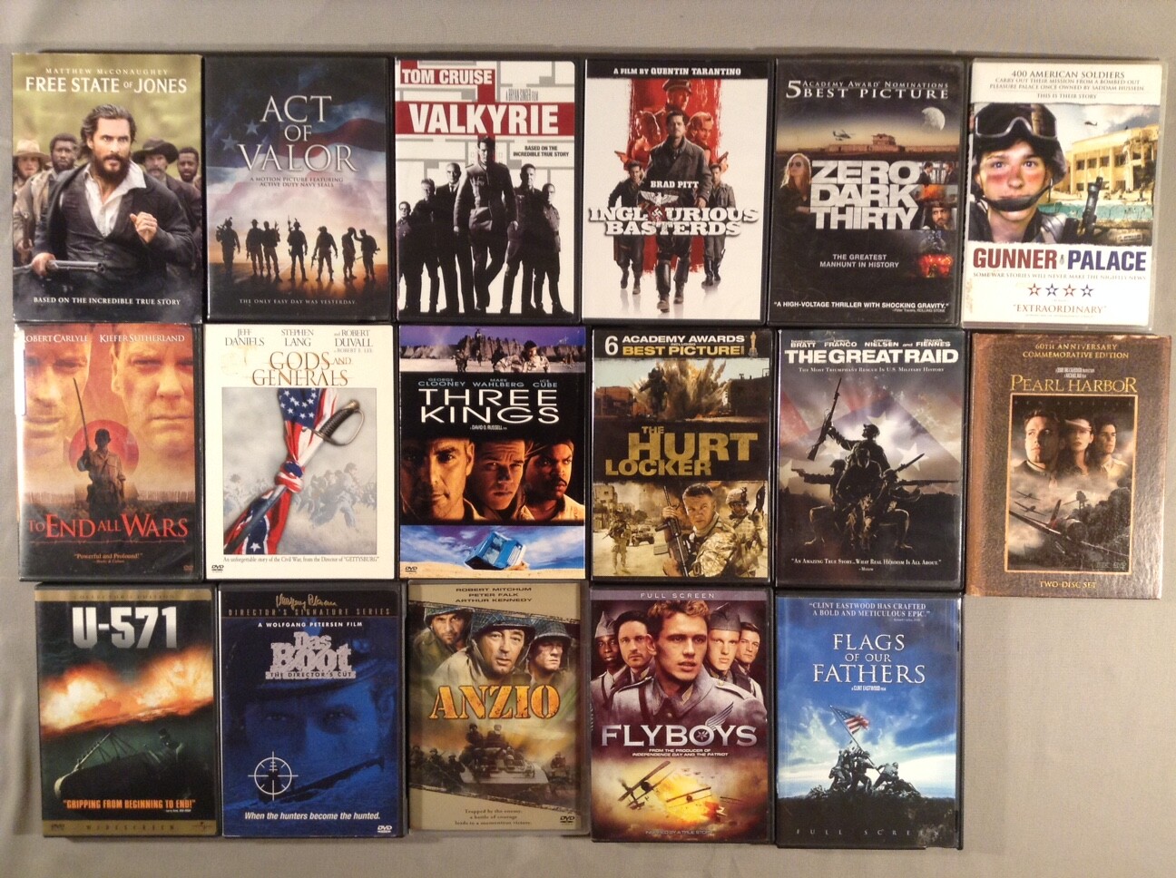Classic Military & War Movies, various prices. Combined shipping.