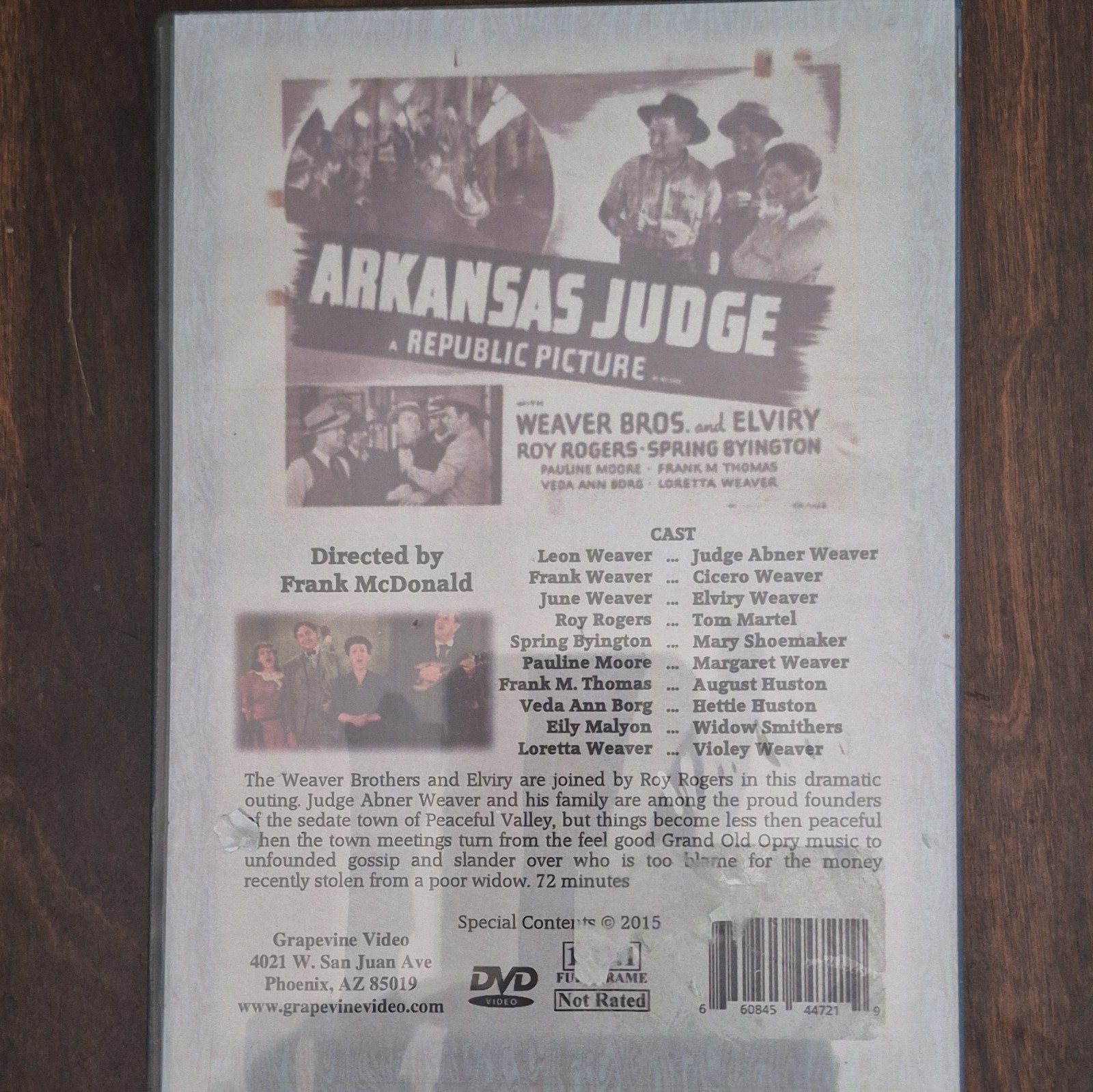 Grapevine Video Arkansas Judge DVD Black & White 72 min NR Drama English