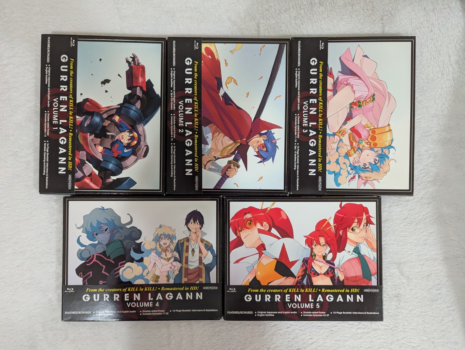 Gurren Lagann: Complete Series Volumes 1, 2, 3, 4, 5 1-5 Blu-ray Aniplex