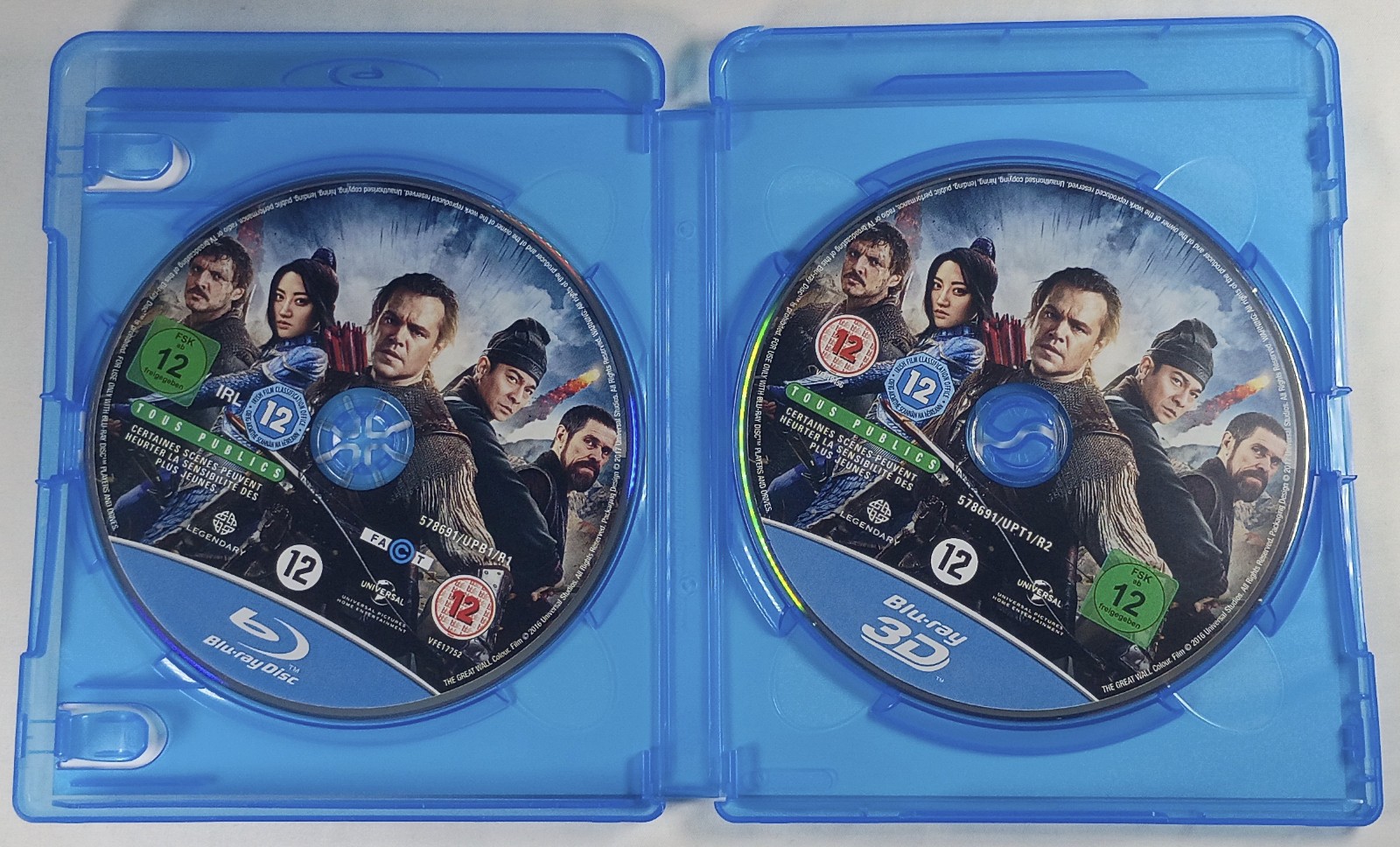 THE GREAT WALL Used (Damaged Case) 3D + 2D Blu-ray Region-Free 2016 Matt Damon