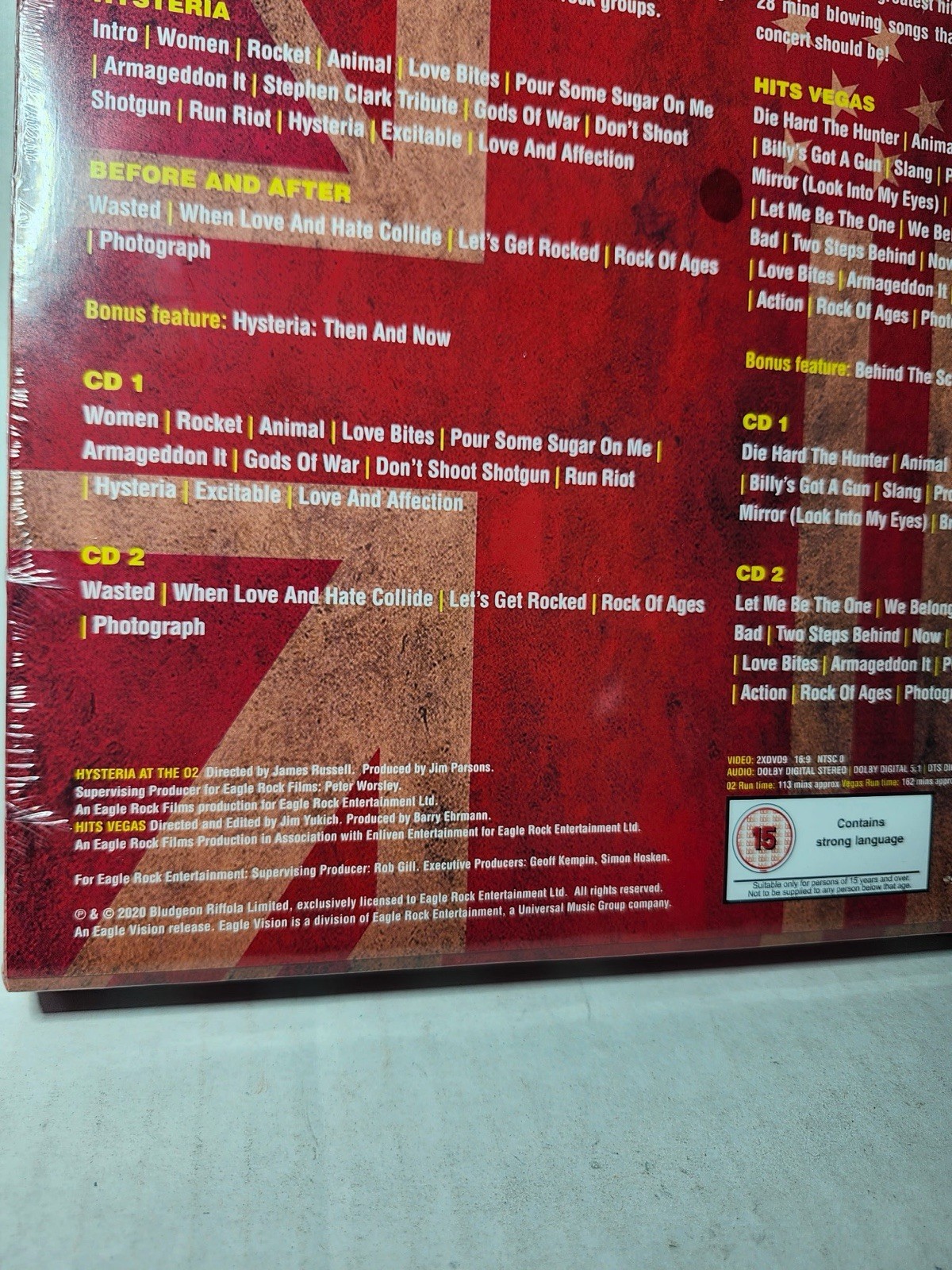 Def Leppard, London to Vegas. 2 Blu Ray 4 CDS 2 Live Shows Collectors Box Set