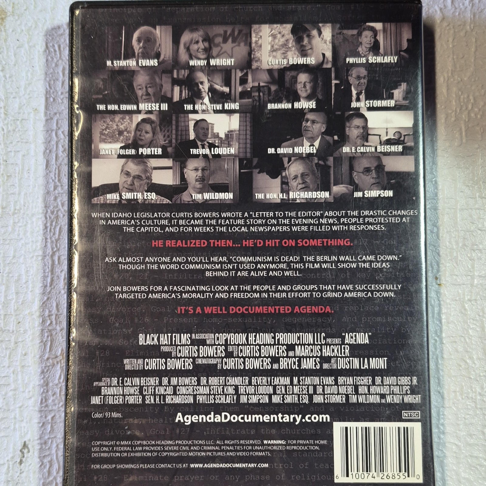 Black Hat Films Agenda: Grinding America Down DVD Documentary NR 93 min NTSC